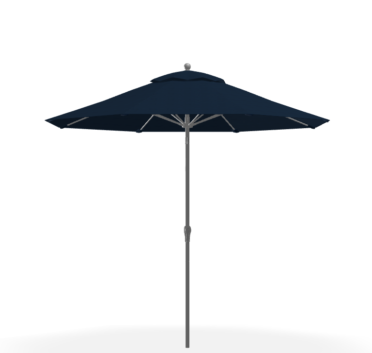 FRANKFORD Monterey Crank Lift/Auto Tilt Umbrella 9' Octagon - Navy, Matte White