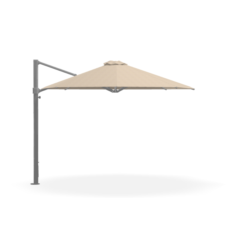 FRANKFORD Aurora 11' Octagonal Premium Aluminum Cantilever Umbrella - Linen, Matte Silver