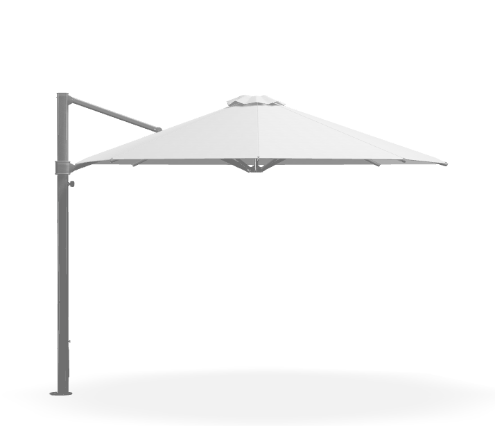 FRANKFORD Aurora 11' Octagonal Premium Aluminum Cantilever Umbrella - White, Matte Silver