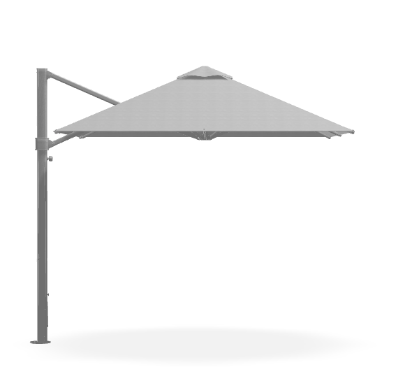 FRANKFORD Aurora 9' Square Premium Aluminum Cantilever Umbrella - Cadet Grey, Matte Silver
