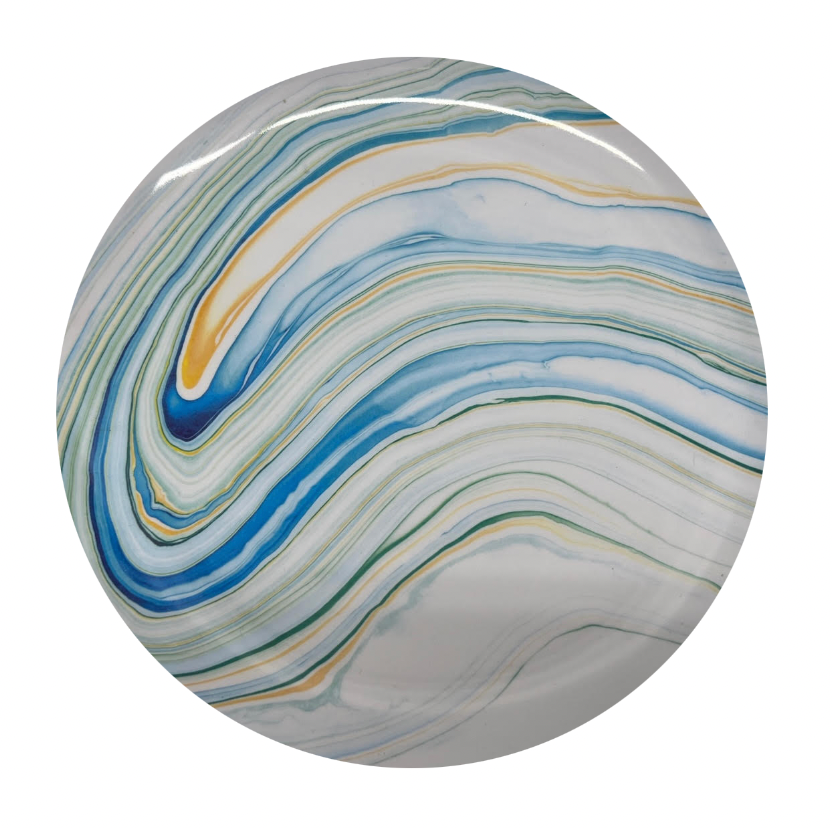 Marble Waves Round 11 in. Salad Plate Blue