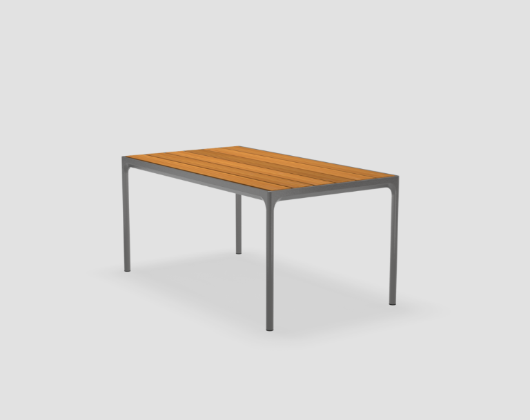 HOUE Four Dining Table 63" x 36" - Bamboo Top with Grey Frame