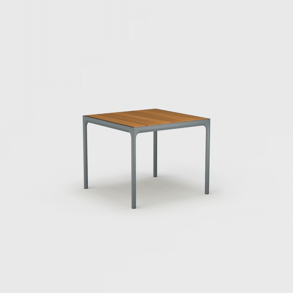 HOUE Four Dining Table 36" x 36" - Bamboo Top with Grey Frame