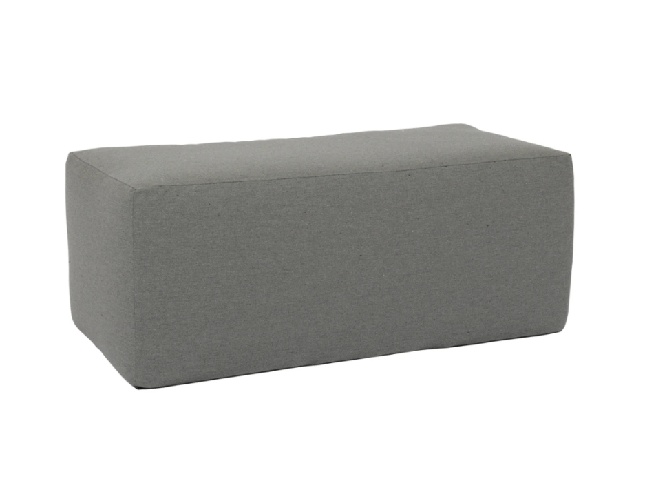 Sunset West 48" Rectangular Outdoor Ottoman - Sunbrella Grey fabric