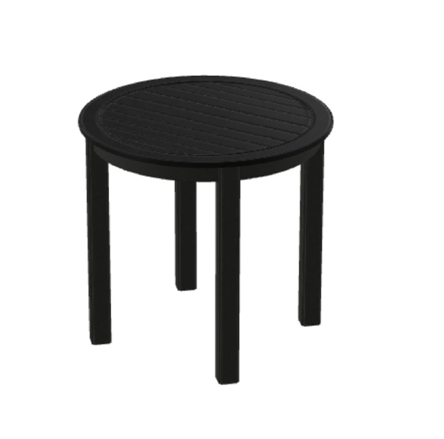 Telescope Casual 21" Round End Table, Slatted Marine Grade Polymer - Black
