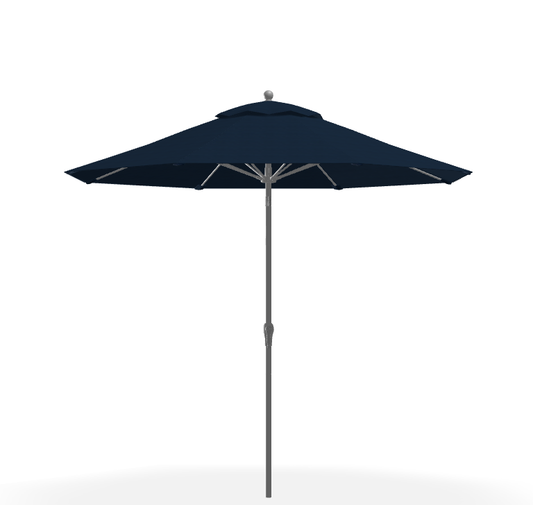 FRANKFORD Monterey Crank Lift/Auto Tilt Umbrella 9' Octagon - Navy, Matte White