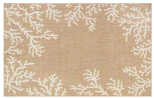 4'10" x 7'6" Caramel Coral Border Rug