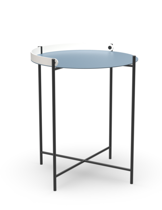 Edge Tray Table 18" Pigeon Blue - White