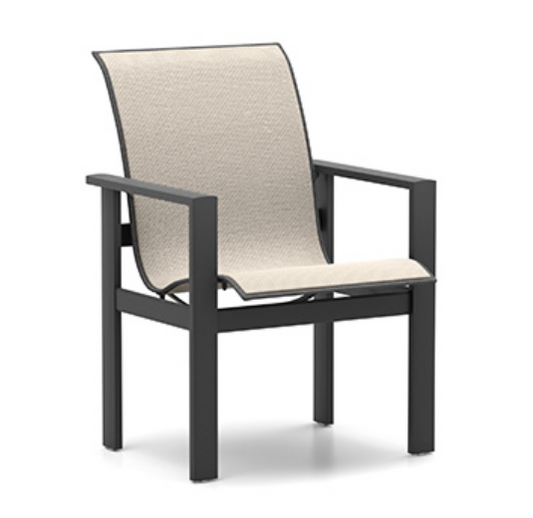 HOMECREST Elements Low Back Sling Dining Armchairs - UMBER black / ZINC II grey