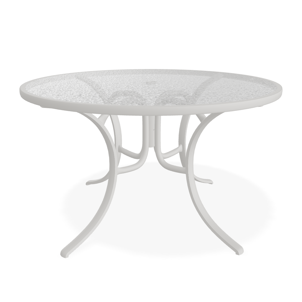 Glass Top Table 48" Round Dining Table w/ hole