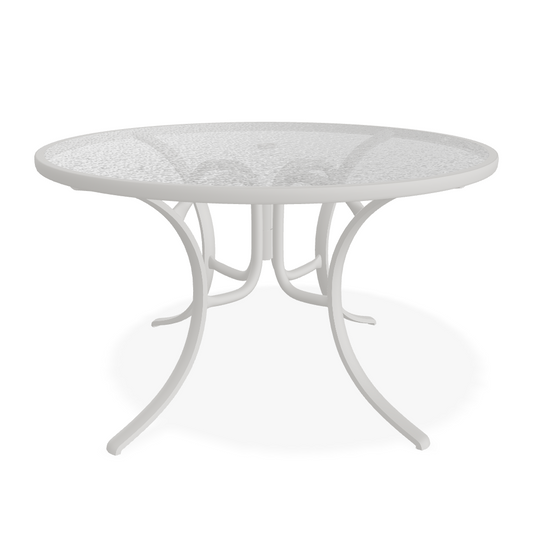 Glass Top Table 48" Round Dining Table w/ hole