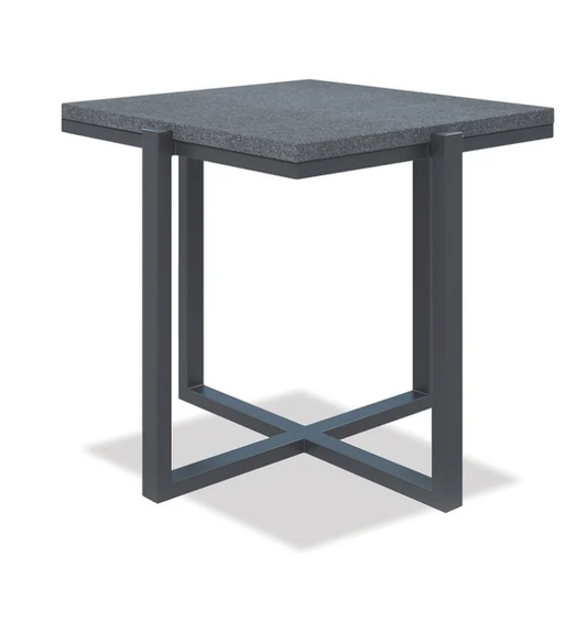 Square End Table With Polished Granite Top