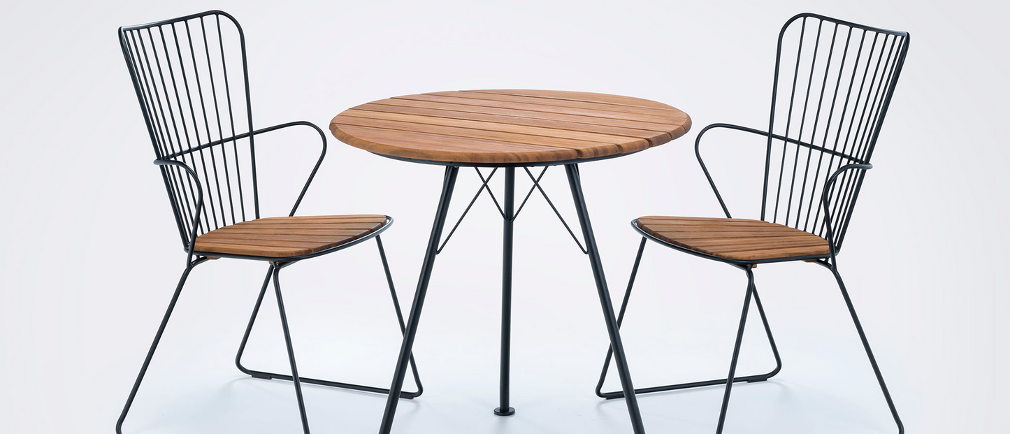 Circum Cafe Table and Two Paon Dining Chair Set