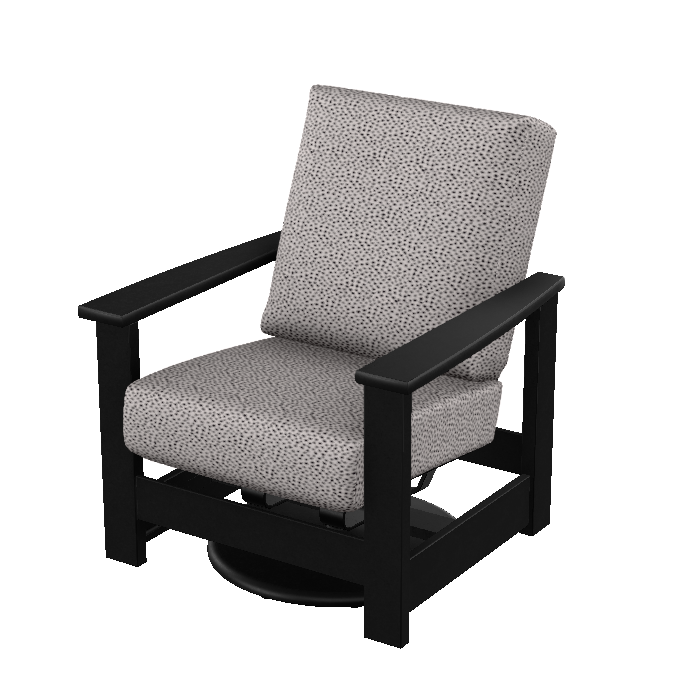 Telescope Casual Leeward MGP Cushion Swivel Hidden Rocker w/ Polymer Arms - Black / Agra Classic