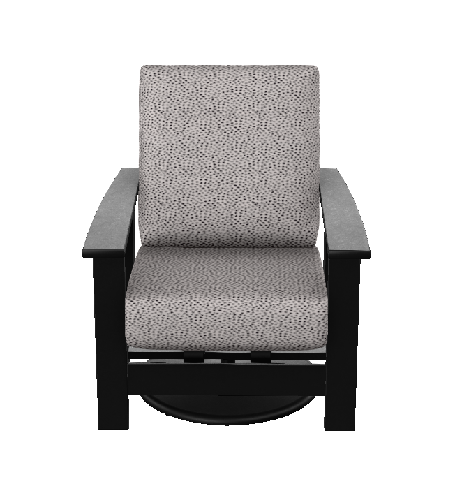 Telescope Casual Leeward MGP Cushion Swivel Hidden Rocker w/ Polymer Arms - Black / Agra Classic