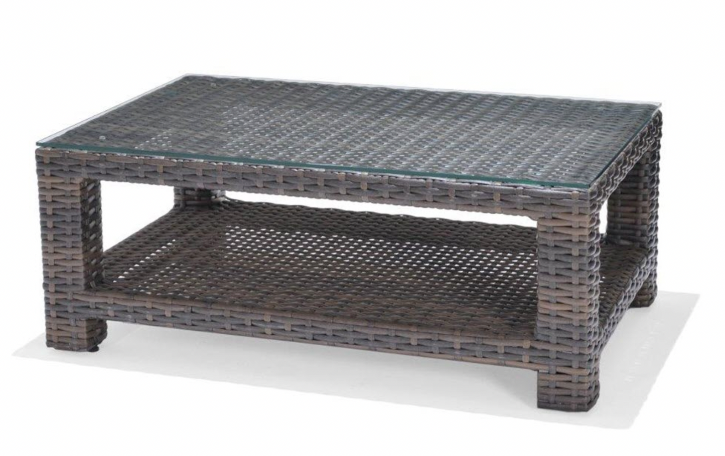 Wicker coffee Table With Glass