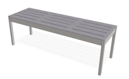 Telescope Casual Rustic Polymer Dining Bench 54" Cape Grey - Warm Grey
