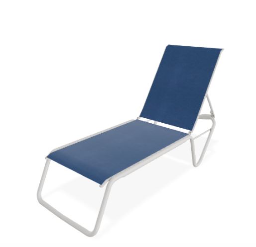 Telescope Casual Gardenella Sling Four-Position Lay-flat Stacking Armless Chaise - COBALT BLUE
