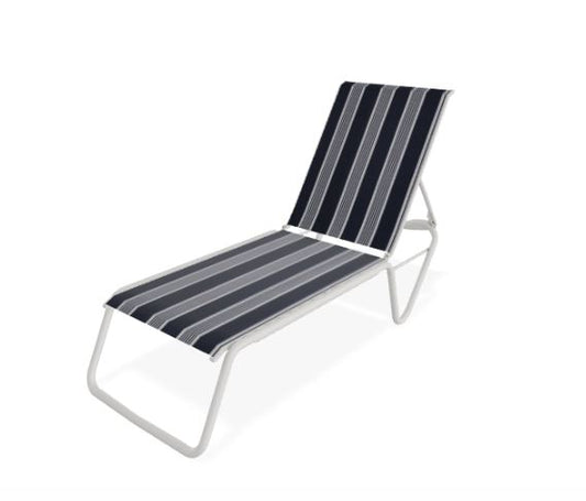 Telescope Casual Gardenella Sling Four-Position Lay-flat Stacking Armless Chaise - NIGHT NAVY STRIPE