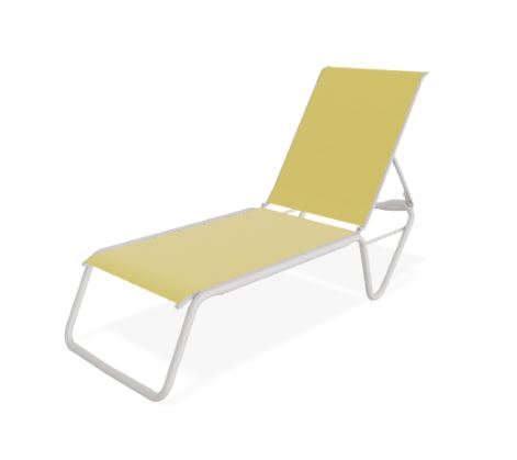 Telescope Casual Gardenella Sling Four-Position Lay-flat Stacking Armless Chaise - YELLOW