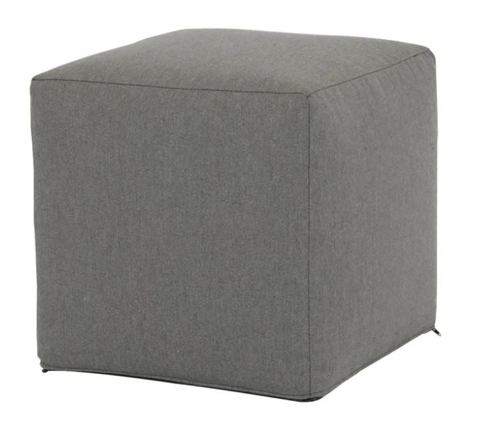 Sunset West 18" Cube Pouf Ottoman Upholstered in Sunbrella fabric