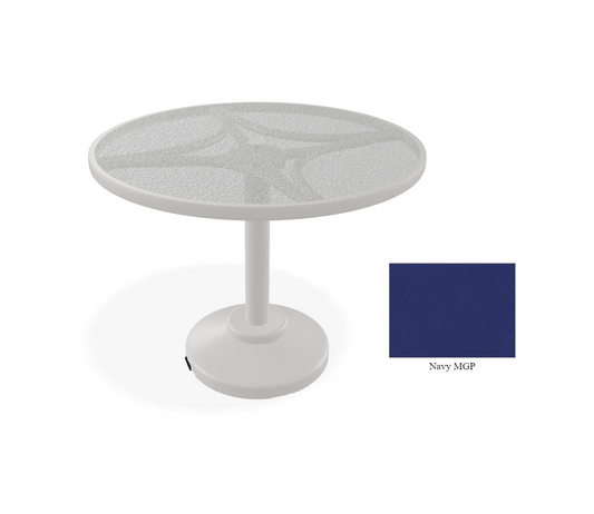 Glass Top Table 36" Round Dining Height 80 lb Pedestal Table w/ hole