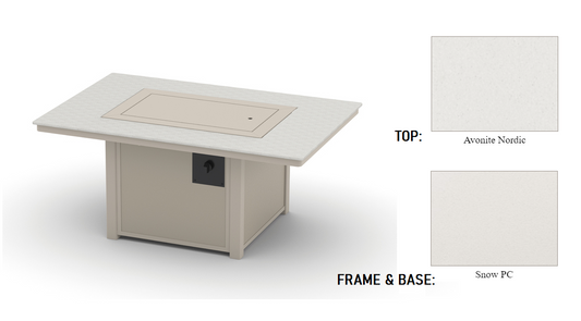 Telescope Casual Origins Fire Table 36" x 54" Rectangular Origins Top Fire Table